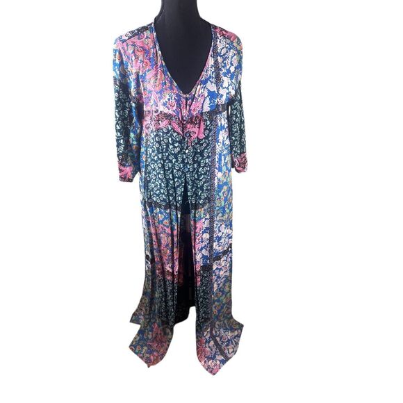 Hayden LA patchwork floral kimono duster 90’s vibes boho hippie floral - Picture 4 of 9